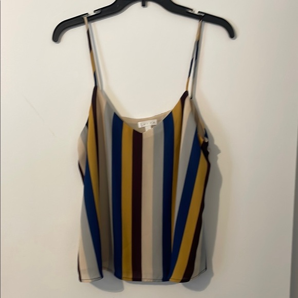 Leith Tops - Leith Gray and Blue silky Camisole Top